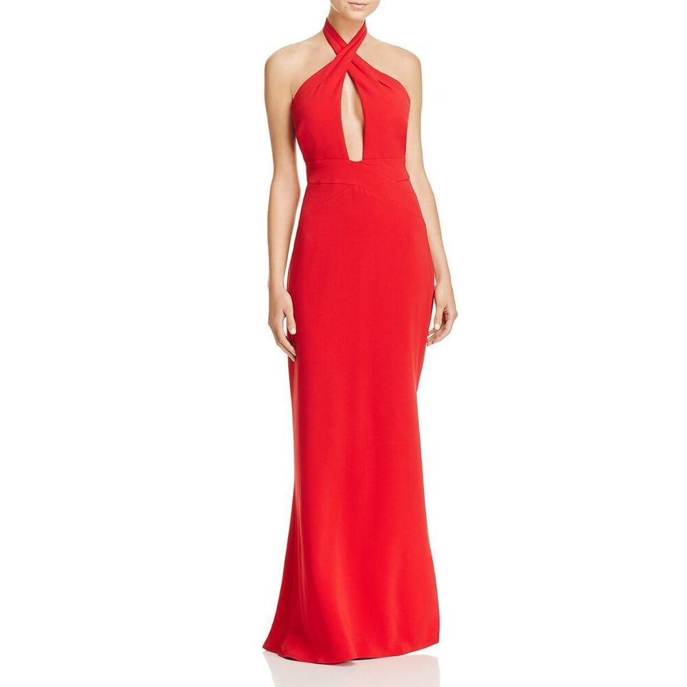 Evening Gown - Laundry by Shelli Segal Wrap-Neck Halter Dress